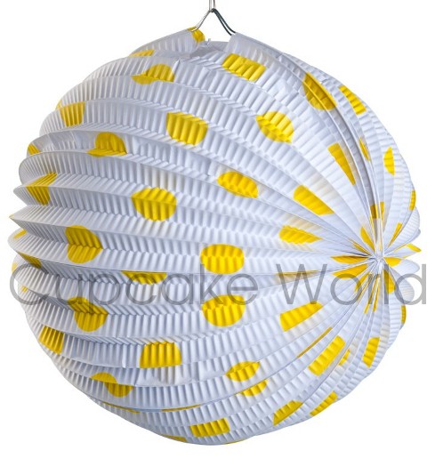 ROBERT GORDON YELLOW SPOTS POLKA DOTS PAPER LANTERNS 6PCS ROBERT GORDON YELLOW SPOTS POLKA DOTS PAPER LANTERNS 6PCS